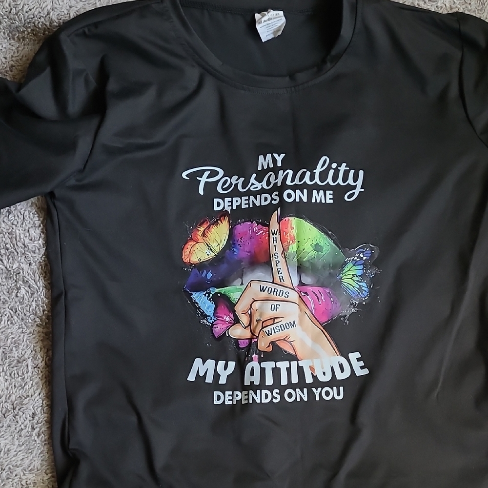 Black Graphic Tee with Colorful Design